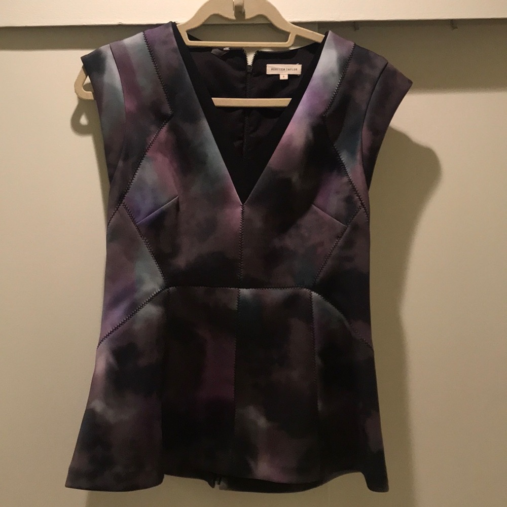Neoprene-like peplum Rebecca Taylor top